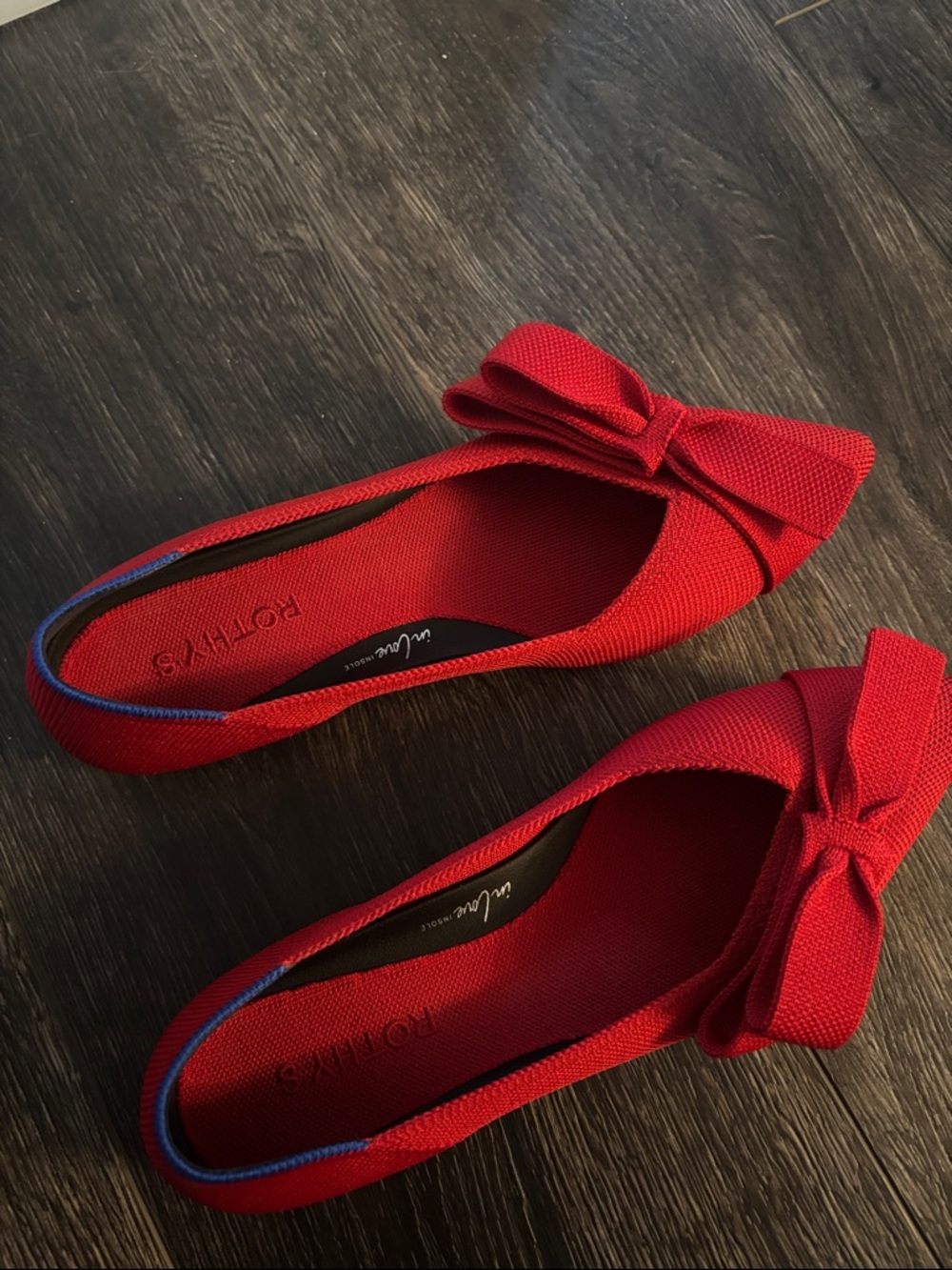 Rothy's Red Pointed Bow Flats - Picture 10 of 12